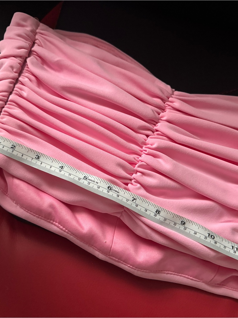 Strapless Ruched Pink Tube top - Picture 5 of 6